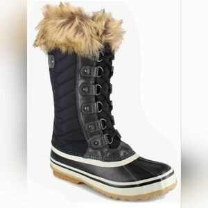 Esprit Size 8M Women's Black Fur Winter Snow Boots New